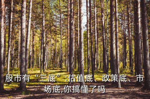 股市有“三底”:估值底、政策底、市場(chǎng)底,你搞懂了嗎