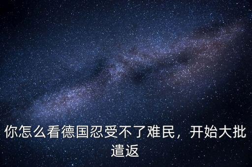 你怎么看德國(guó)忍受不了難民，開(kāi)始大批遣返