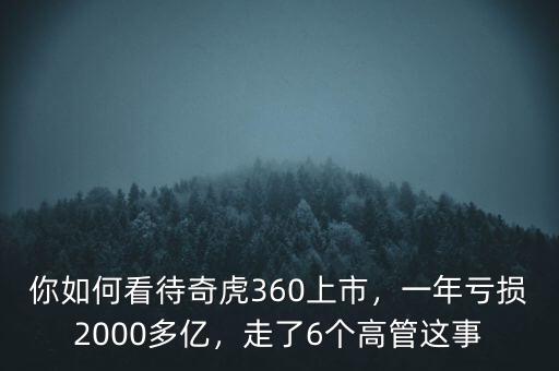 你如何看待奇虎360上市，一年虧損2000多億，走了6個高管這事