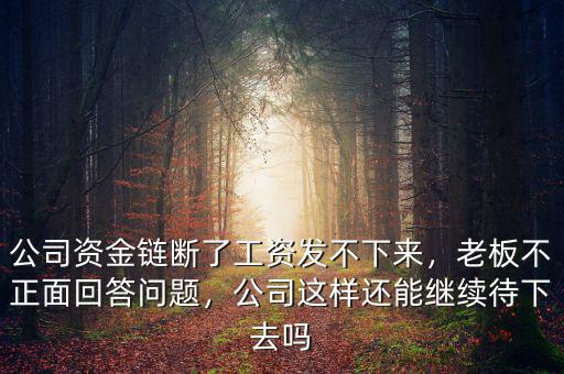 公司資金鏈斷了工資發(fā)不下來(lái)，老板不正面回答問(wèn)題，公司這樣還能繼續(xù)待下去嗎