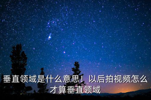 垂直領(lǐng)域是什么意思！以后拍視頻怎么才算垂直領(lǐng)域