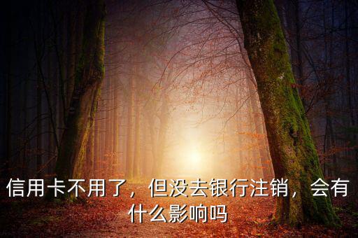 信用卡不用了，但沒去銀行注銷，會有什么影響嗎