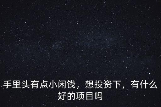 手里頭有點(diǎn)小閑錢，想投資下，有什么好的項(xiàng)目嗎