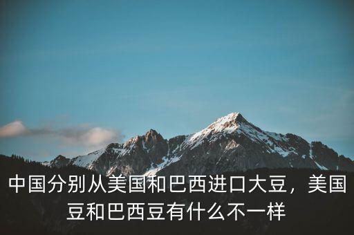 中國分別從美國和巴西進口大豆，美國豆和巴西豆有什么不一樣