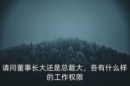 請問董事長大還是總裁大，各有什么樣的工作權(quán)限