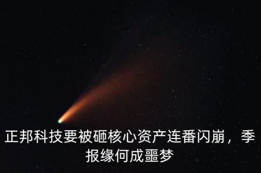 正邦科技要被砸核心資產(chǎn)連番閃崩，季報(bào)緣何成噩夢