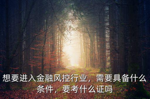 風(fēng)控需要什么證書(shū),需要具備什么條件