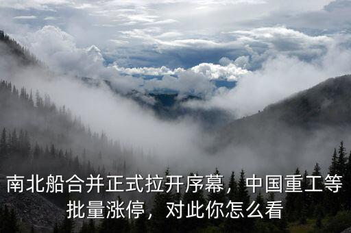 南北船合并正式拉開序幕，中國重工等批量漲停，對(duì)此你怎么看
