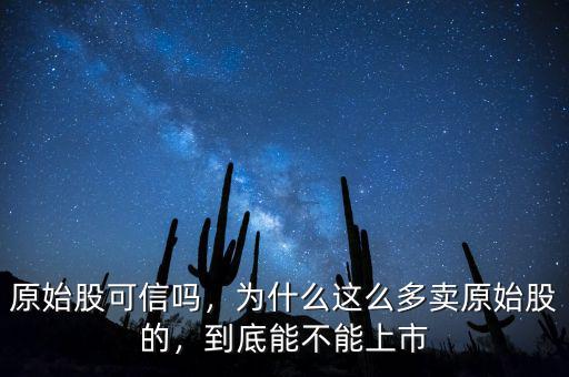 原始股可信嗎，為什么這么多賣原始股的，到底能不能上市