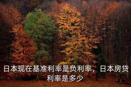 日本現(xiàn)在基準(zhǔn)利率是負(fù)利率，日本房貸利率是多少