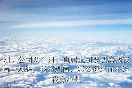 剛進(jìn)公司兩個(gè)月，直屬上司要買房找我借一萬塊，我不想借，怎么拒絕而不給我穿小鞋