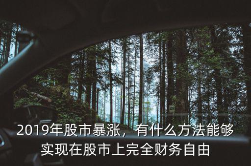 2019年股市暴漲，有什么方法能夠?qū)崿F(xiàn)在股市上完全財(cái)務(wù)自由