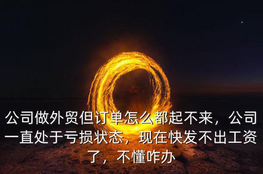 公司做外貿(mào)但訂單怎么都起不來(lái)，公司一直處于虧損狀態(tài)，現(xiàn)在快發(fā)不出工資了，不懂咋辦
