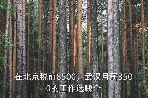 在北京稅前8500，武漢月薪3500的工作選哪個