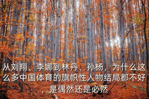 從劉翔、李娜到林丹、孫楊，為什么這么多中國體育的旗幟性人物結(jié)局都不好，是偶然還是必然