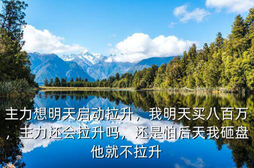 主力想明天啟動(dòng)拉升，我明天買八百萬，主力還會(huì)拉升嗎，還是怕后天我砸盤他就不拉升