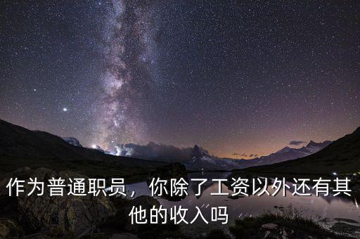 作為普通職員，你除了工資以外還有其他的收入嗎