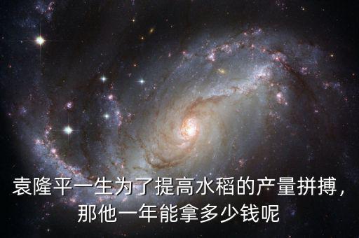 袁隆平一生為了提高水稻的產(chǎn)量拼搏，那他一年能拿多少錢呢