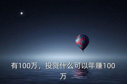 有100萬(wàn)，投資什么可以年賺100萬(wàn)