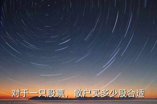 對(duì)于一只股票，散戶買多少股合適