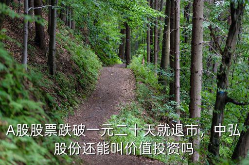 A股股票跌破一元二十天就退市，中弘股份還能叫價(jià)值投資嗎
