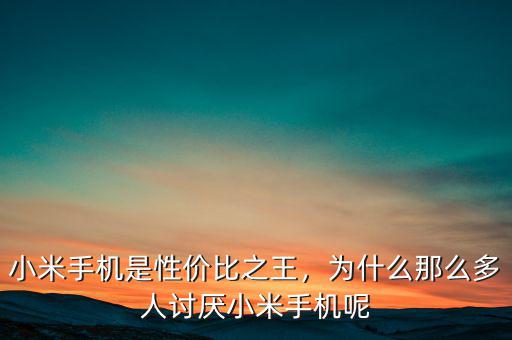 小米手機(jī)是性價(jià)比之王，為什么那么多人討厭小米手機(jī)呢