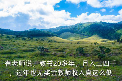 有老師說(shuō)，教書20多年，月入三四千，過(guò)年也無(wú)獎(jiǎng)金教師收入真這么低