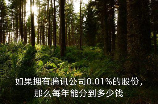 騰訊集團市值多少錢,那么每年能分到多少錢