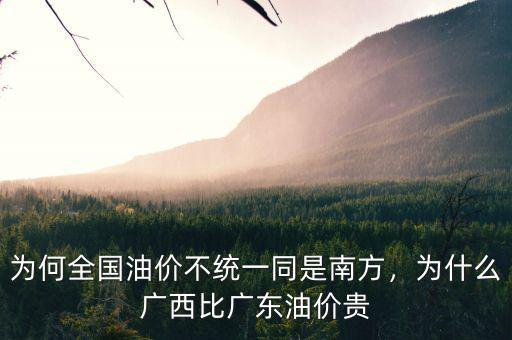 為何全國(guó)油價(jià)不統(tǒng)一同是南方，為什么廣西比廣東油價(jià)貴