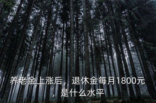養(yǎng)老金上漲后，退休金每月1800元，是什么水平