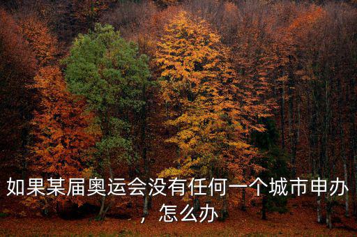 如果某屆奧運(yùn)會(huì)沒有任何一個(gè)城市申辦，怎么辦