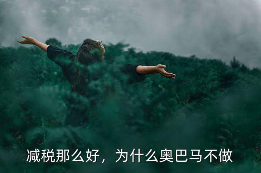 減稅那么好，為什么奧巴馬不做