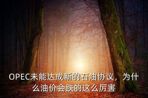 OPEC未能達成新的石油協(xié)議，為什么油價會跌的這么厲害