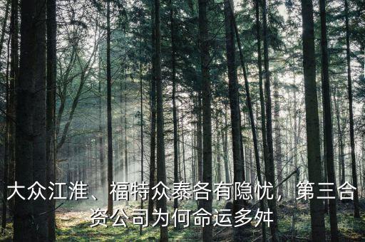 大眾江淮、福特眾泰各有隱憂，第三合資公司為何命運多舛