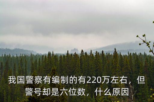 我國警察有編制的有220萬左右，但警號卻是六位數(shù)，什么原因