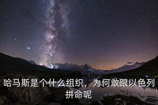 哈馬斯是個什么組織，為何敢跟以色列拼命呢