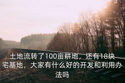 土地流轉(zhuǎn)了100畝耕地，還有18塊宅基地，大家有什么好的開(kāi)發(fā)和利用辦法嗎