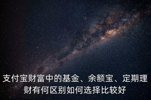 支付寶財富中的基金、余額寶、定期理財有何區(qū)別如何選擇比較好