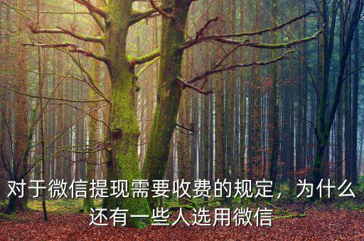對于微信提現(xiàn)需要收費的規(guī)定，為什么還有一些人選用微信