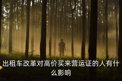 出租車(chē)改革對(duì)高價(jià)買(mǎi)來(lái)營(yíng)運(yùn)證的人有什么影響