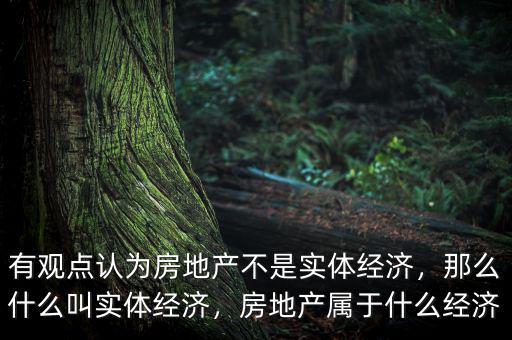 有觀點(diǎn)認(rèn)為房地產(chǎn)不是實(shí)體經(jīng)濟(jì)，那么什么叫實(shí)體經(jīng)濟(jì)，房地產(chǎn)屬于什么經(jīng)濟(jì)