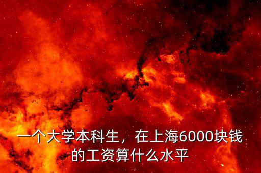 一個(gè)大學(xué)本科生，在上海6000塊錢的工資算什么水平