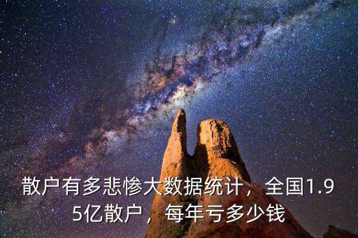 散戶有多悲慘大數(shù)據(jù)統(tǒng)計(jì)，全國1.95億散戶，每年虧多少錢