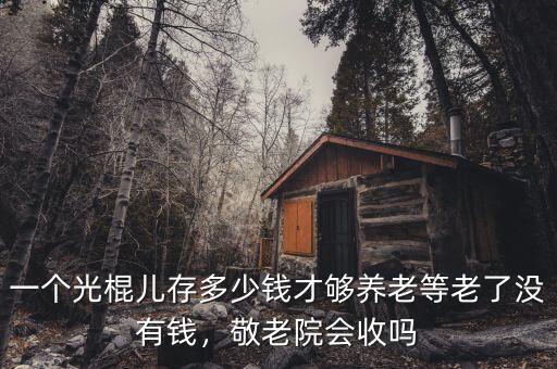 一個(gè)光棍兒存多少錢才夠養(yǎng)老等老了沒有錢，敬老院會收嗎