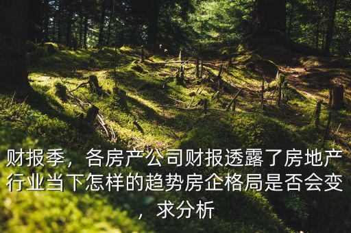 財報季，各房產(chǎn)公司財報透露了房地產(chǎn)行業(yè)當(dāng)下怎樣的趨勢房企格局是否會變，求分析