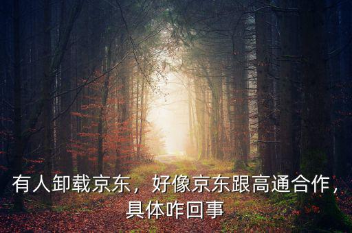 有人卸載京東，好像京東跟高通合作，具體咋回事