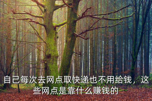 自己每次去網(wǎng)點(diǎn)取快遞也不用給錢，這些網(wǎng)點(diǎn)是靠什么賺錢的