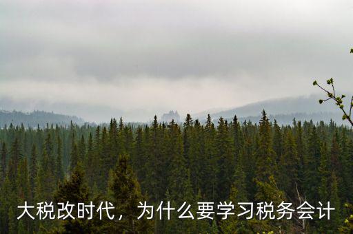 大稅改時代，為什么要學(xué)習稅務(wù)會計