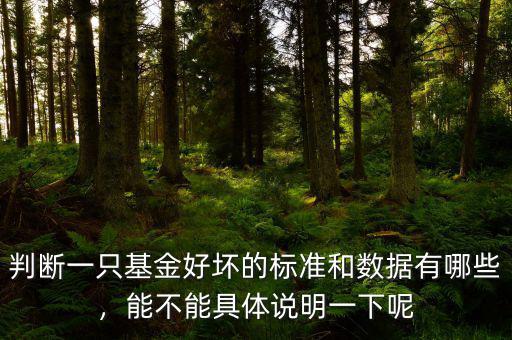 判斷一只基金好壞的標(biāo)準(zhǔn)和數(shù)據(jù)有哪些，能不能具體說明一下呢