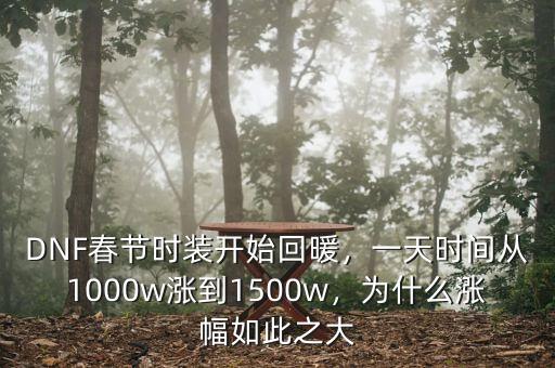 DNF春節(jié)時(shí)裝開始回暖，一天時(shí)間從1000w漲到1500w，為什么漲幅如此之大